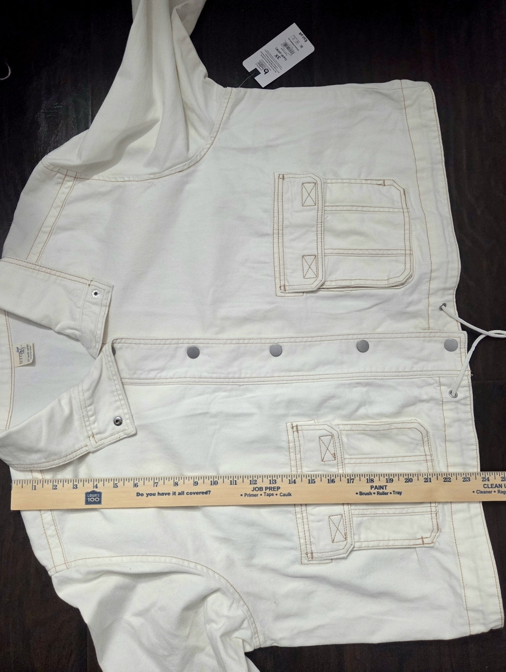 Womens Cream Denim/Utility Jacket - Picture 13 of 14